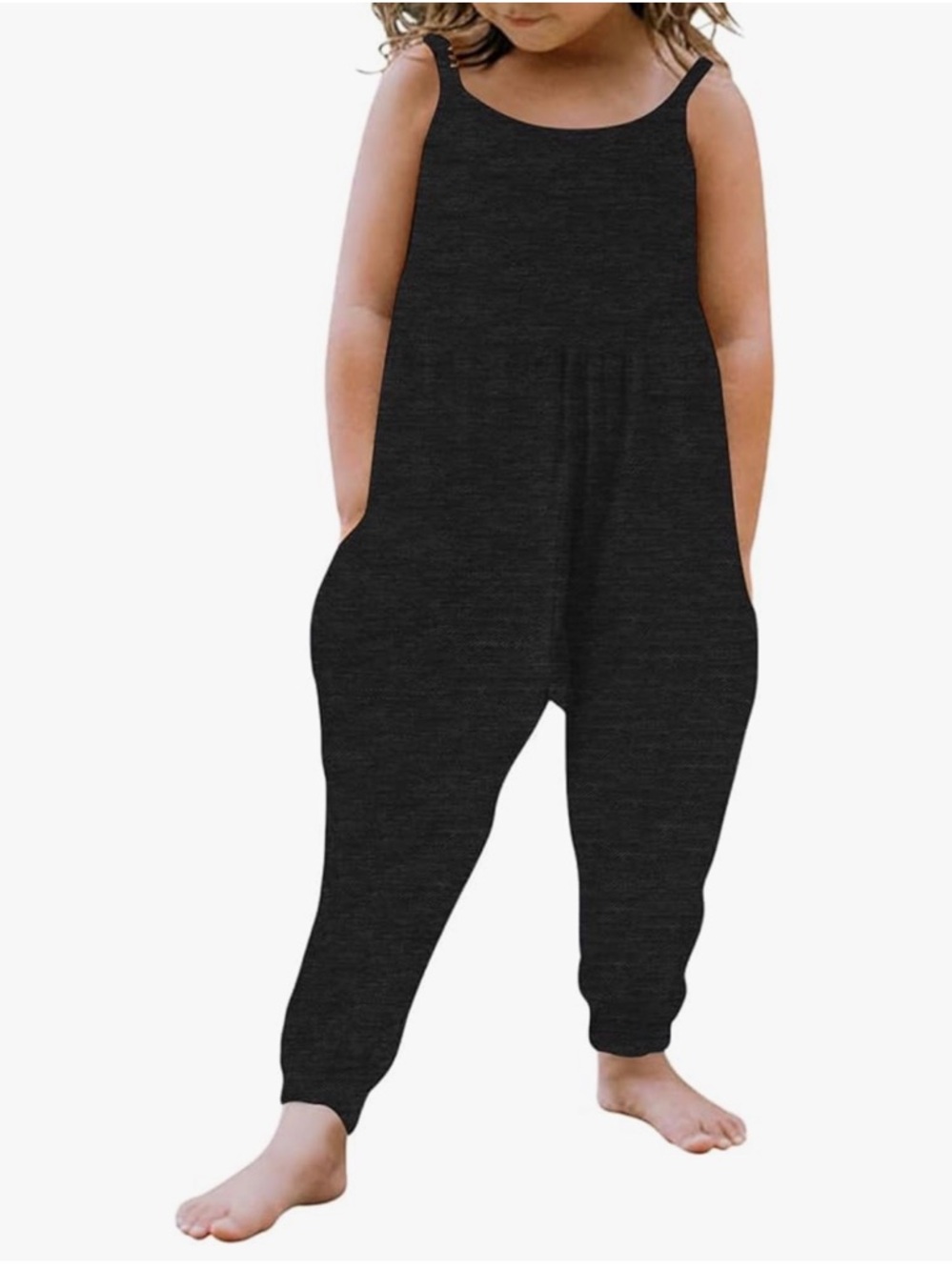 Kids Black Relaxed Sweat Jogger Jumpsuit size 2/3T